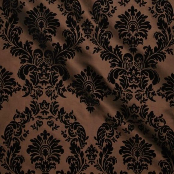 Velvet Damask Polyester Taffeta Fabric, All Colors - Picture 11 of 16
